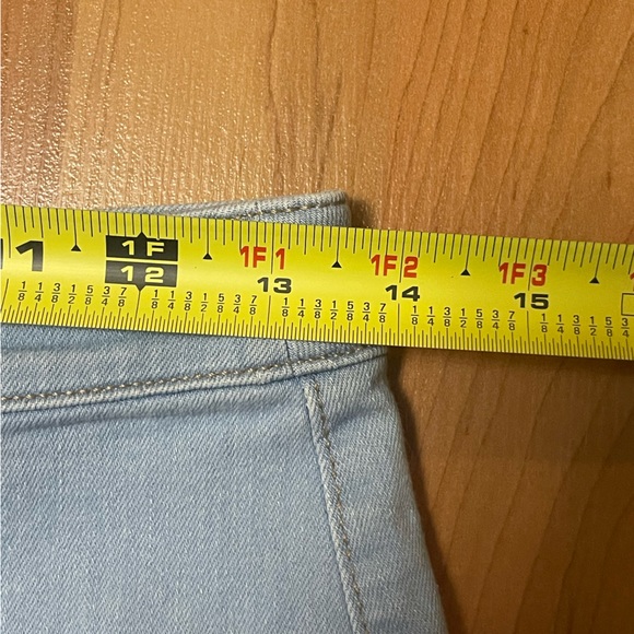 Ann Taylor Loft Size 00 Denim Button Front Skirt Pockets Light Wash - Picture 5 of 8